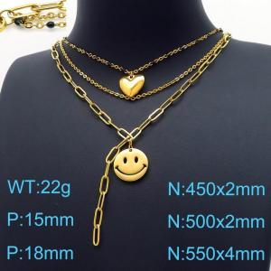 SS Gold-Plating Necklace - KN197631-Z