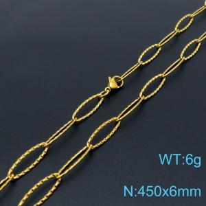 SS Gold-Plating Necklace - KN197655-Z
