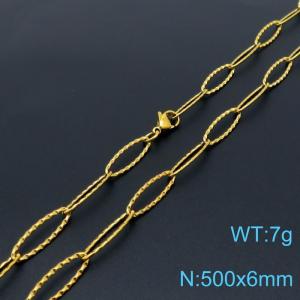 SS Gold-Plating Necklace - KN197656-Z