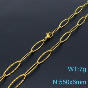 SS Gold-Plating Necklace - KN197657-Z