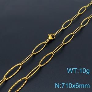 SS Gold-Plating Necklace - KN197660-Z