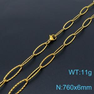SS Gold-Plating Necklace - KN197661-Z