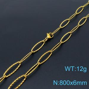 SS Gold-Plating Necklace - KN197662-Z
