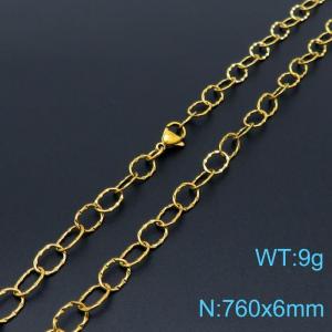SS Gold-Plating Necklace - KN197677-Z