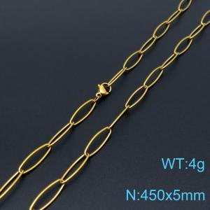 SS Gold-Plating Necklace - KN197687-Z