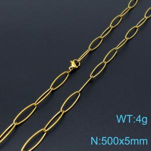 SS Gold-Plating Necklace - KN197688-Z