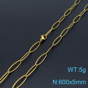 SS Gold-Plating Necklace - KN197690-Z