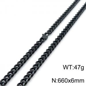 Stainless Steel Black-plating Necklace - KN197730-KFC