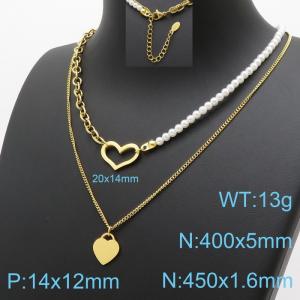 SS Gold-Plating Necklace - KN197834-KLX
