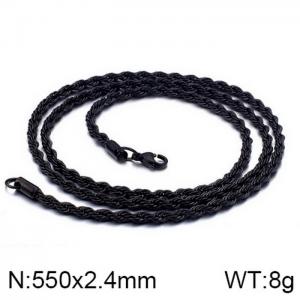 Stainless Steel Black-plating Necklace - KN197859-Z