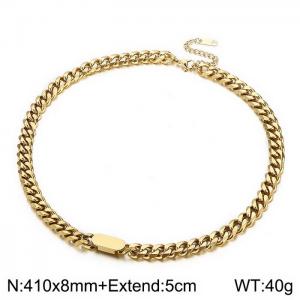 SS Gold-Plating Necklace - KN197860-BLX