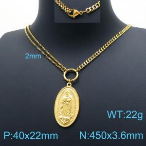 SS Gold-Plating Necklace - KN198047-Z