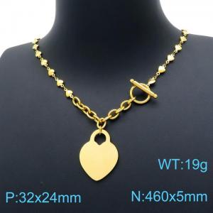 SS Gold-Plating Necklace - KN198052-Z
