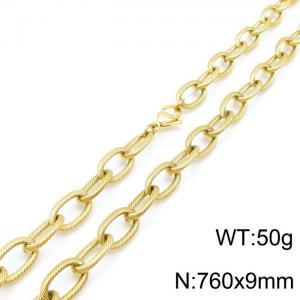 SS Gold-Plating Necklace - KN198368-Z