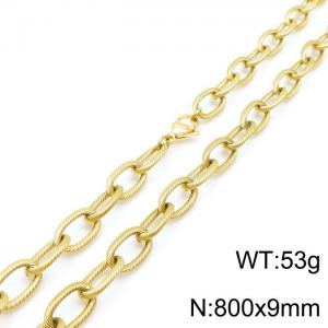 SS Gold-Plating Necklace - KN198369-Z