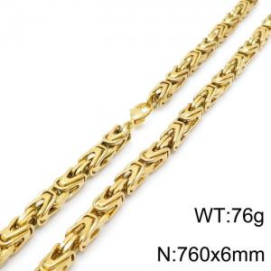 SS Gold-Plating Necklace - KN198392-Z
