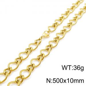 SS Gold-Plating Necklace - KN198411-Z