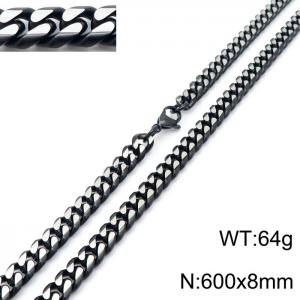 Stainless Steel Black-plating Necklace - KN198434-Z