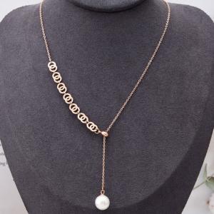 SS Rose Gold-Plating Necklace - KN198541-WGJL