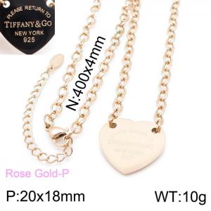 SS Rose Gold-Plating Necklace - KN198586-KLX