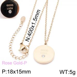 SS Rose Gold-Plating Necklace - KN198663-KLX