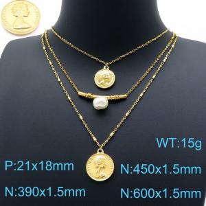 SS Gold-Plating Necklace - KN198671-KLX