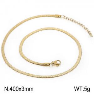 SS Gold-Plating Necklace - KN198680-WGHF