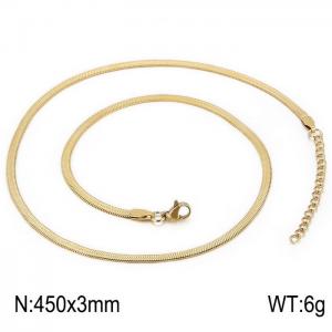 SS Gold-Plating Necklace - KN198682-WGHF