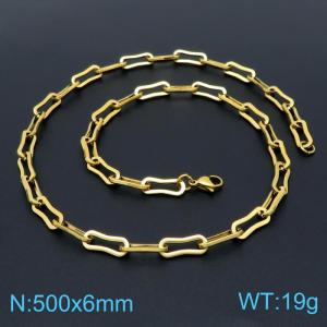 SS Gold-Plating Necklace - KN199068-Z