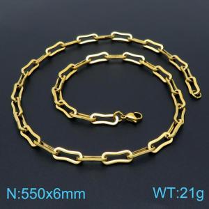 SS Gold-Plating Necklace - KN199069-Z