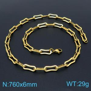 SS Gold-Plating Necklace - KN199073-Z
