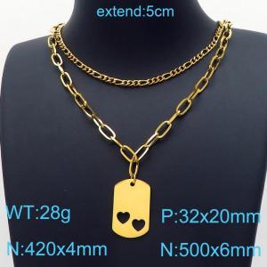 SS Gold-Plating Necklace - KN199094-Z