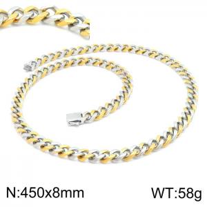 SS Gold-Plating Necklace - KN199178-Z