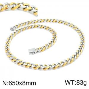 SS Gold-Plating Necklace - KN199182-Z