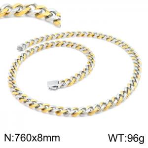 SS Gold-Plating Necklace - KN199184-Z