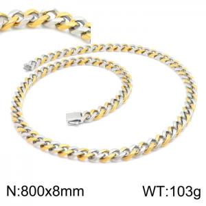 SS Gold-Plating Necklace - KN199185-Z