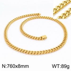 SS Gold-Plating Necklace - KN199192-Z