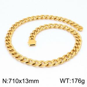 SS Gold-Plating Necklace - KN199239-Z