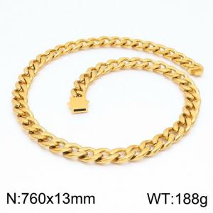 SS Gold-Plating Necklace - KN199240-Z