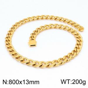 SS Gold-Plating Necklace - KN199241-Z