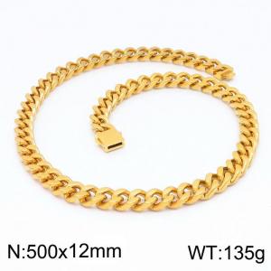 SS Gold-Plating Necklace - KN199243-Z