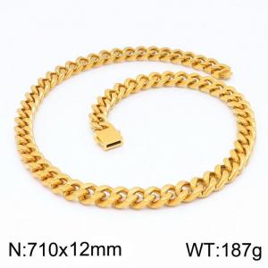SS Gold-Plating Necklace - KN199247-Z