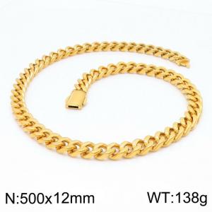 SS Gold-Plating Necklace - KN199259-Z