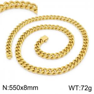 SS Gold-Plating Necklace - KN199277-Z