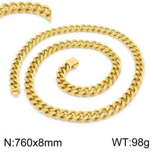 SS Gold-Plating Necklace - KN199281-Z