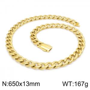 SS Gold-Plating Necklace - KN199311-Z