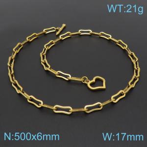 SS Gold-Plating Necklace - KN199324-Z