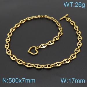 SS Gold-Plating Necklace - KN199326-Z