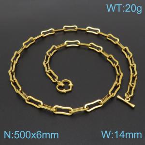 SS Gold-Plating Necklace - KN199328-Z