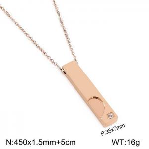 SS Rose Gold-Plating Necklace - KN199353-Z